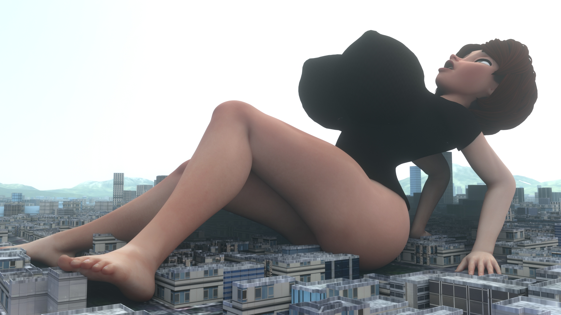 Aunt Cass - big hero 6 - Giantess Growth (City size giantess)